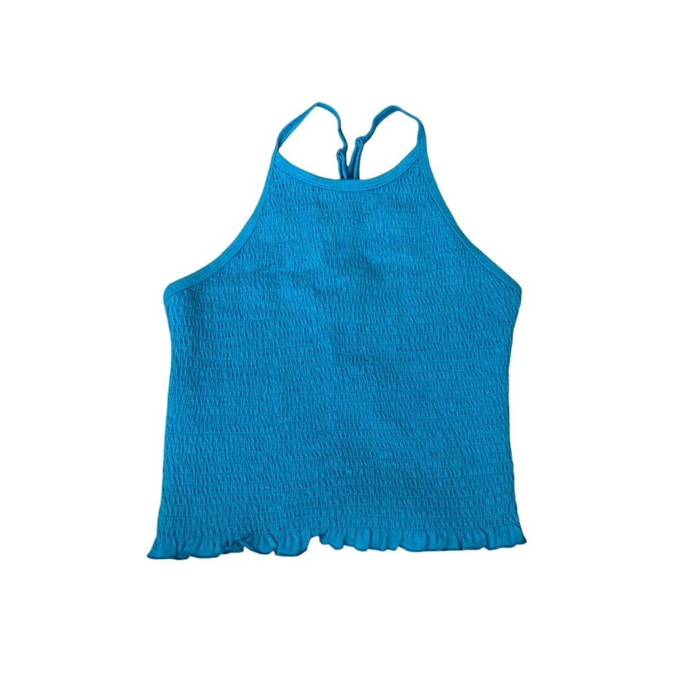 Blue Smocked Tank Top